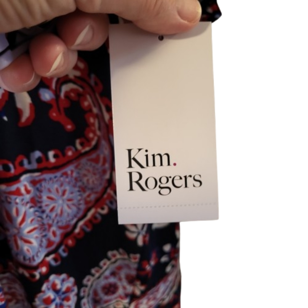 Kim Rogers Paisley Print Short Sleeve Shirt Size 1X NEW - Picture 3 of 5
